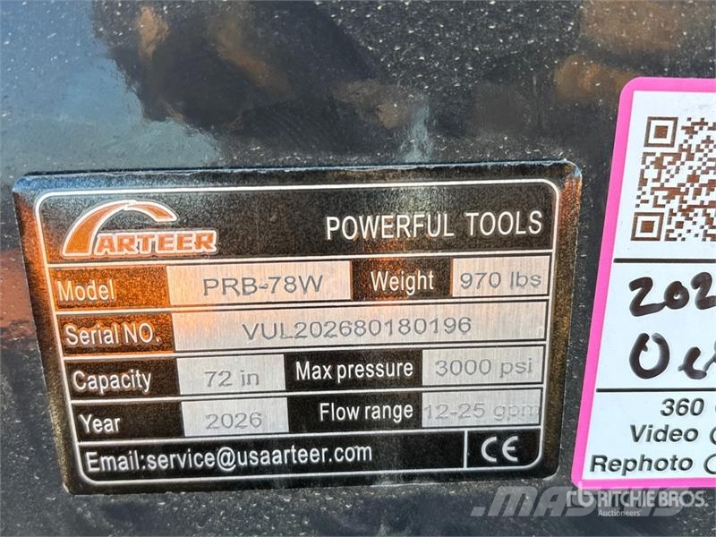 Arteer PRB-78W 78 in Power Rake Skid Steer Bucket (Unused Buckets