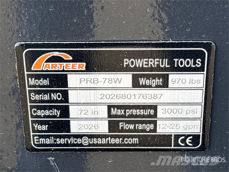 Arteer PRB-78W 78 in Power Rake Skid Steer Bucket (Unused Skuffer