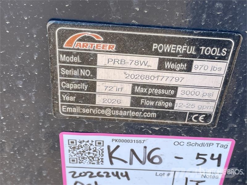 Arteer PRB-78W 78 in Power Rake Skid Steer Bucket (Unused Kaušai