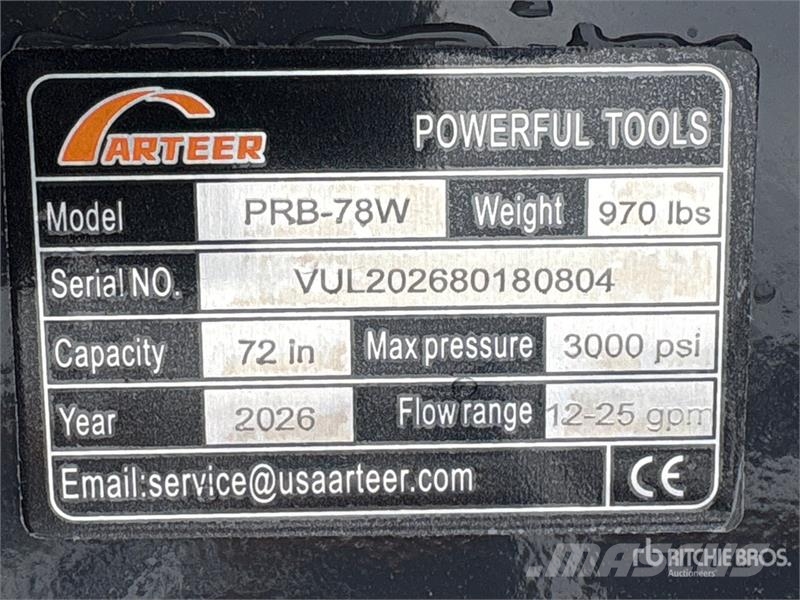 Arteer PRB-78W 78 in Power Rake Skid Steer Bucket (Unused دلاء
