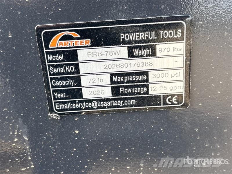Arteer PRB-78W 78 in Power Rake Skid Steer Bucket (Unused Skuffer