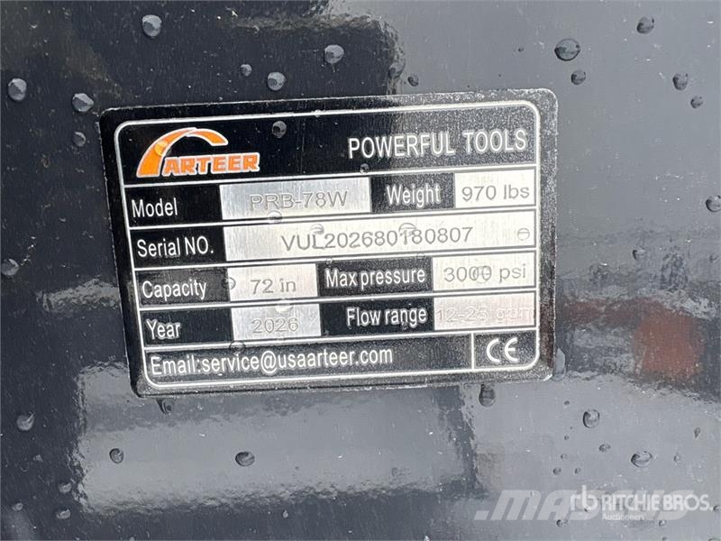 Arteer PRB-78W 78 in Power Rake Skid Steer Bucket (Unused دلاء