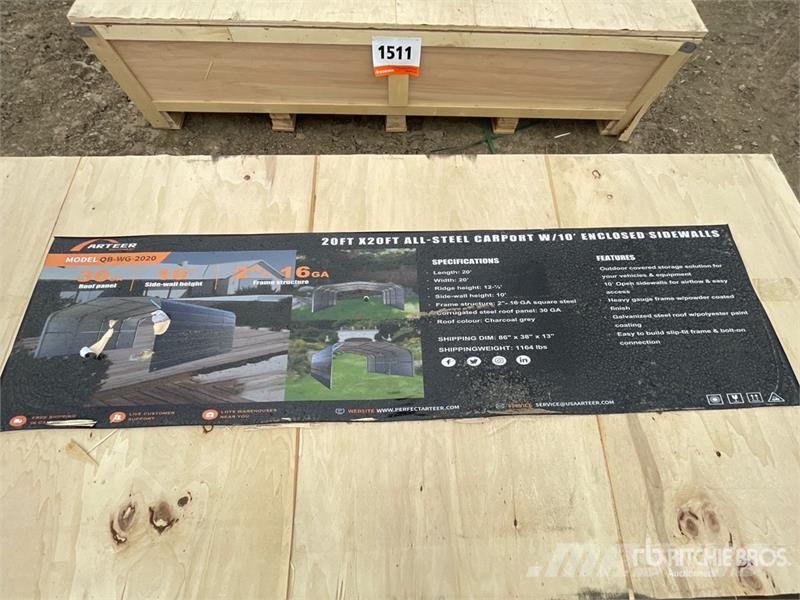 Arteer QB-WG-2020 20 ft x 20 ft x 12.5 ft All-Steel Carpo Stahlrahmenaufbauten