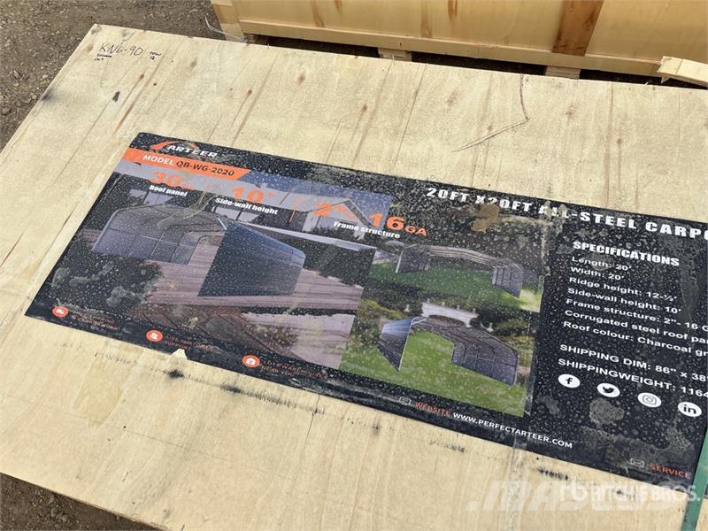 Arteer QB-WG-2020 20 ft x 20 ft All-Steel Carport (Unused Construcții din cadru metalic