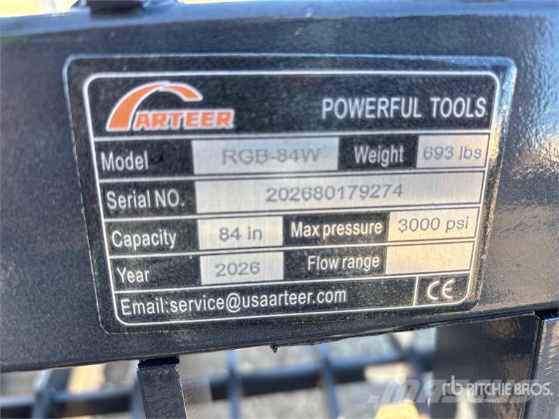 Arteer RGB-84W 84 in Rock Skid Steer Grapple Bucket (Unus Pinzas
