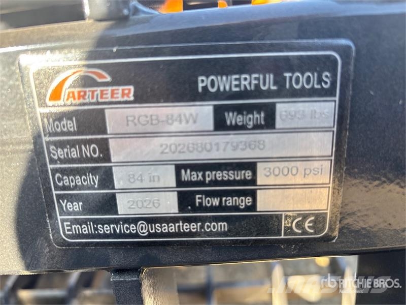 Arteer RGB-84W 84 in Rock Skid Steer Grapple Bucket (Unus Grapples
