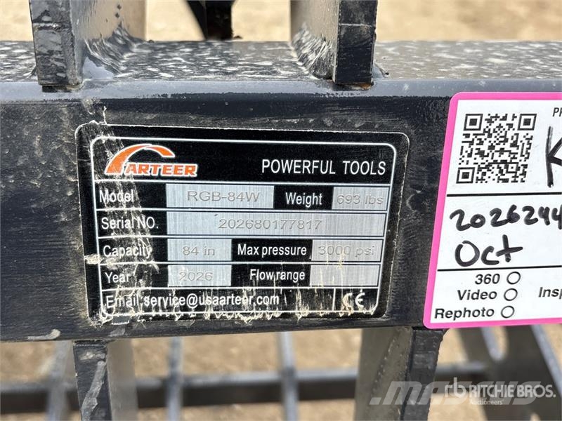 Arteer RGB-84W 84 in Skeleton Skid Steer Grapple Bucket ( Greifer