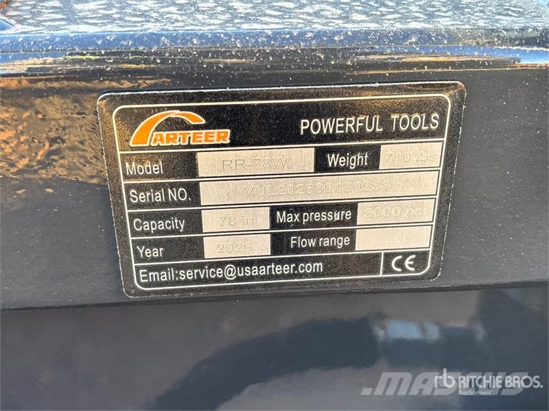 Arteer RR-78W 78 in Skid Steer Root Rake (Unused) Rastrilladoras y rastrilladoras giratorias