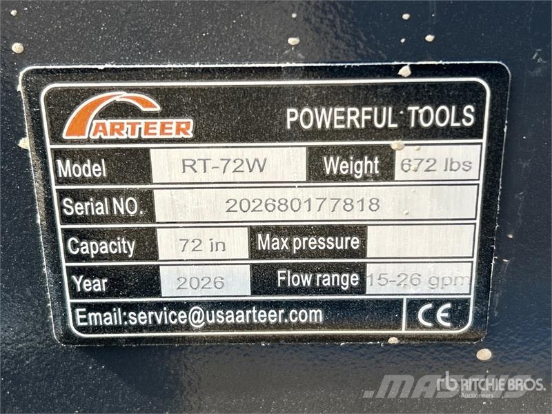 Arteer RT-72W 72 in Skid Steer Tiller (Unused) Roto drljače i motokultivatori