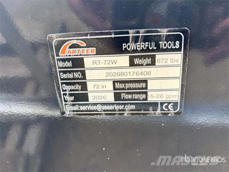 Arteer RT-72W 72 in Skid Steer Tiller (Unused) Почвеные фрезы
