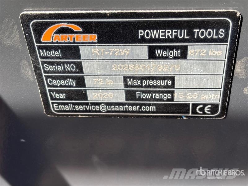 Arteer RT-72W 72 in Skid Steer Tiller (Unused) Erpici rotanti e motozappe