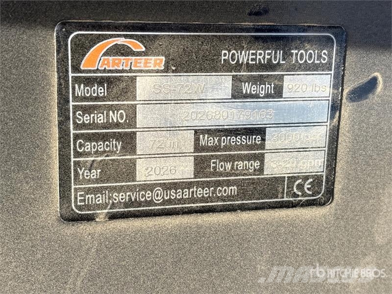 Arteer SS-72W 72 in Skid Steer Sweeper (Unused) Harjad