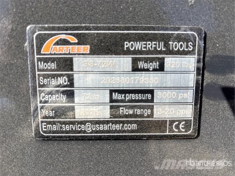 Arteer SS-72W 72 in Skid Steer Sweeper (Unused) Birstes