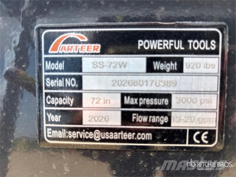 Arteer SS-72W 72 in Skid Steer Sweeper (Unused) Harjad