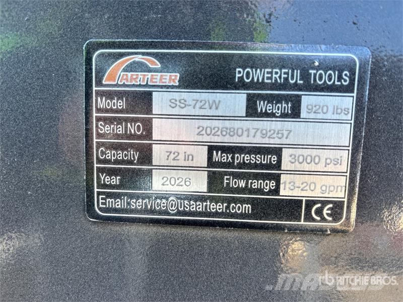 Arteer SS-72W 72 in Skid Steer Sweeper (Unused) فرش