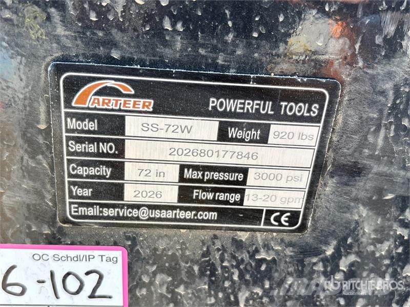 Arteer SS-72W 72 in Skid Steer Sweeper (Unused) Brushes