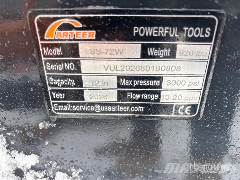 Arteer SS-72W 72 in Skid Steer Sweeper (Unused) Brushes