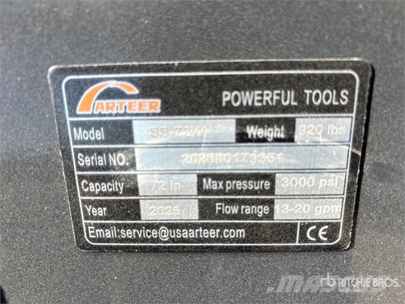 Arteer SS-72W 72 in Skid Steer Sweeper (Unused) Birstes