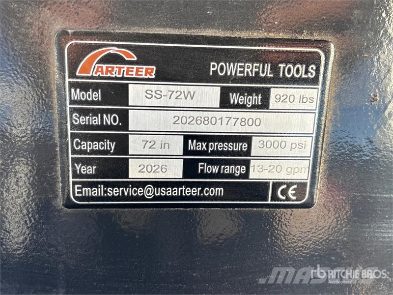 Arteer SS-72W 72 in Skid Steer Sweeper (Unused) Brushes