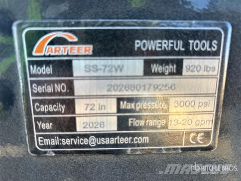 Arteer SS-72W 72 in Skid Steer Sweeper (Unused) Brushes