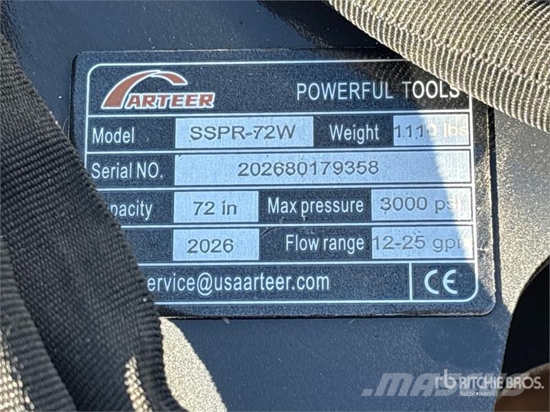 Arteer SSPR-72W 72 in Skid Steer Power Rake (Unused) Schudders