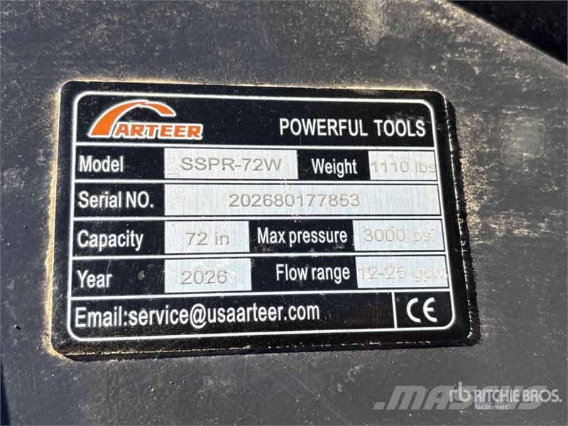 Arteer SSPR-72W 72 in Skid Steer Power Rake (Unused) Obračalniki in zgrabljalniki