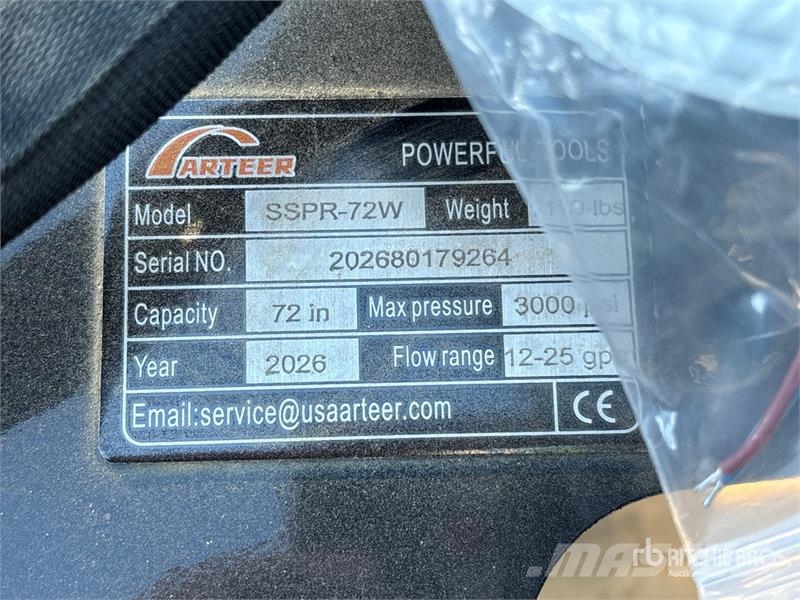 Arteer SSPR-72W 72 in Skid Steer Power Rake (Unused) 갈퀴 및 테더