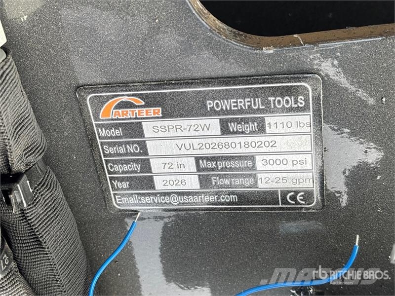 Arteer SSPR-72W 72 in Skid Steer Power Rake (Unused) Rastrilladoras y rastrilladoras giratorias