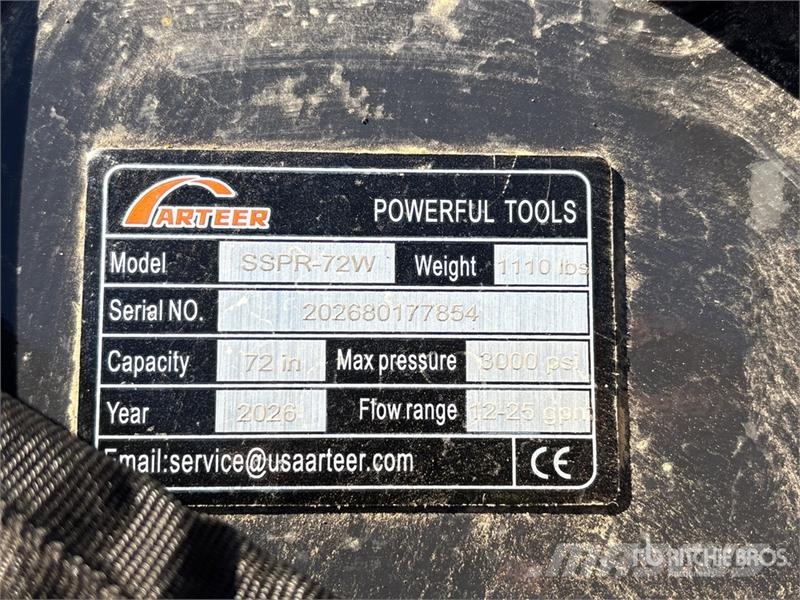 Arteer SSPR-72W 72 in Skid Steer Power Rake (Unused) Obračalniki in zgrabljalniki