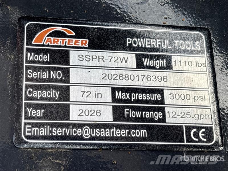 Arteer SSPR-72W 72 in Skid Steer Power Rake (Unused) Pöyhimet ja haravat