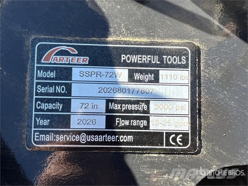 Arteer SSPR-72W 72 in Skid Steer Power Rake (Unused) Obračalniki in zgrabljalniki