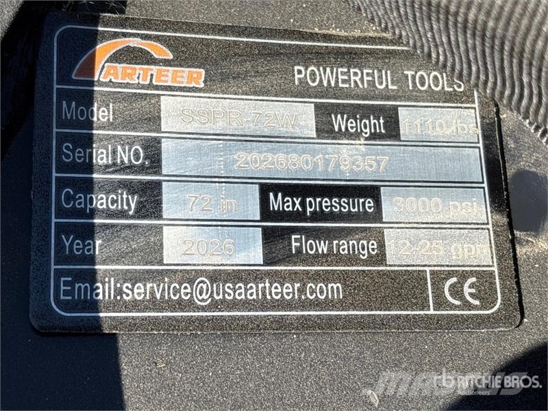 Arteer SSPR-72W 72 in Skid Steer Power Rake (Unused) Schudders