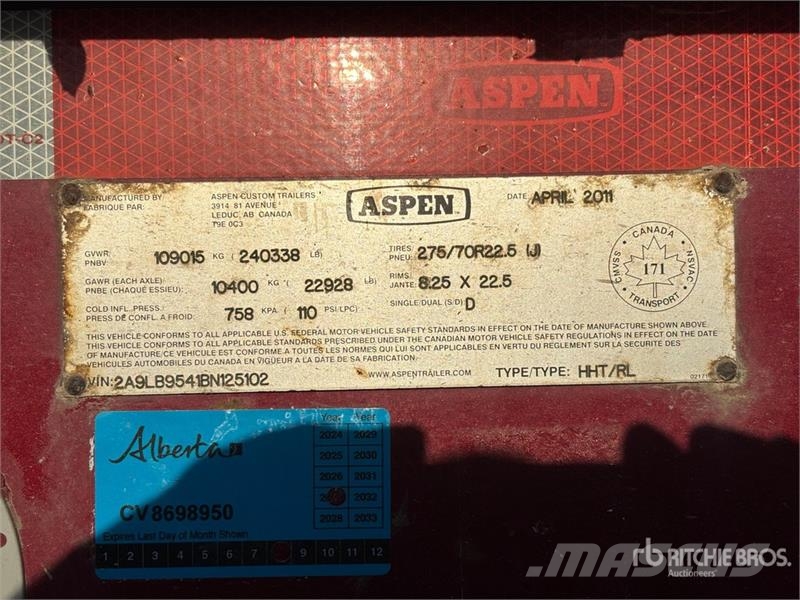 Aspen 16-Wheel Removable Gooseneck Lowboy Trailer Plataformas bajas