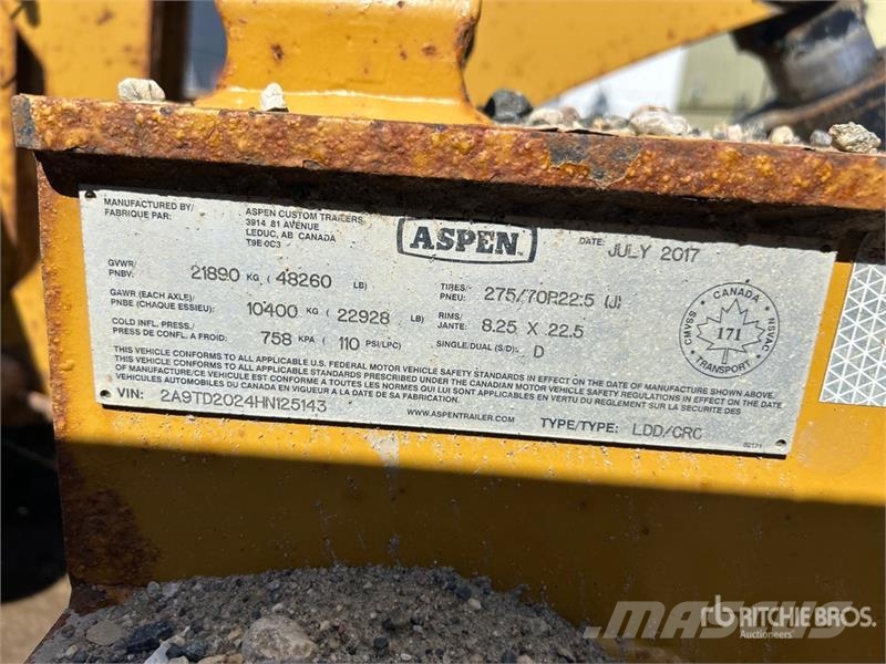 Aspen E Series T/A 20 Ton T/A Hydraulic Relieving Booste その他トレーラー