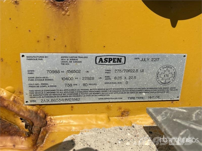 Aspen E Series Tri/A Removable Gooseneck Lowboy Trailer Niski utovarivači