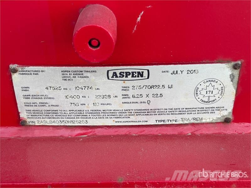 Aspen FG40-3 40 ton 53 ft Tri/A Folding Neck Trailer 平板拖车