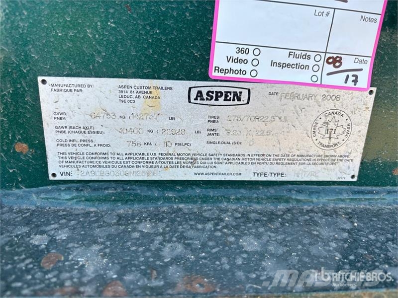 Aspen HG60-3 120000 lb Tri/A Removable Gooseneck Lowboy  平板拖车