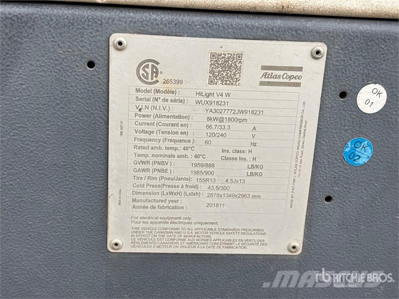 Atlas Copco HiLight V4 W 8 kW Light Tower Осветителни кули