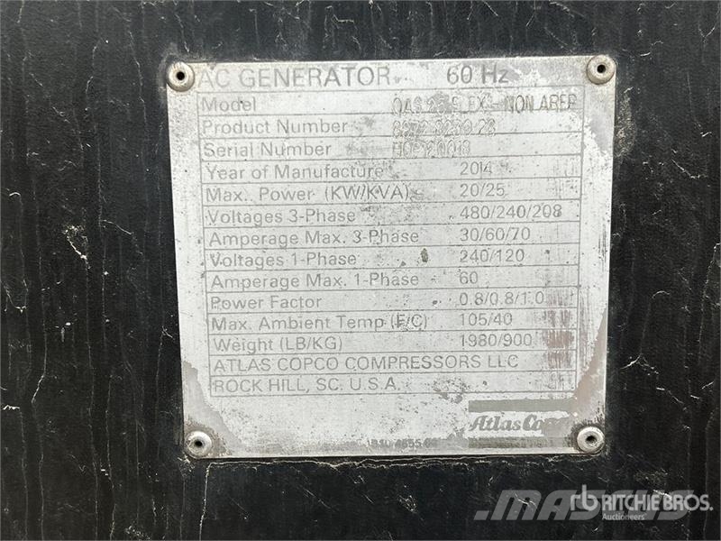 Atlas Copco QAS25 28 kW Mobile Generator Set Dizel Jeneratörler