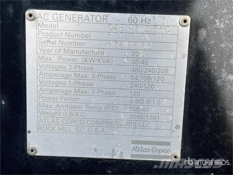 Atlas Copco QAS45 35 kW Mobile Generator Set مولدات ديزل