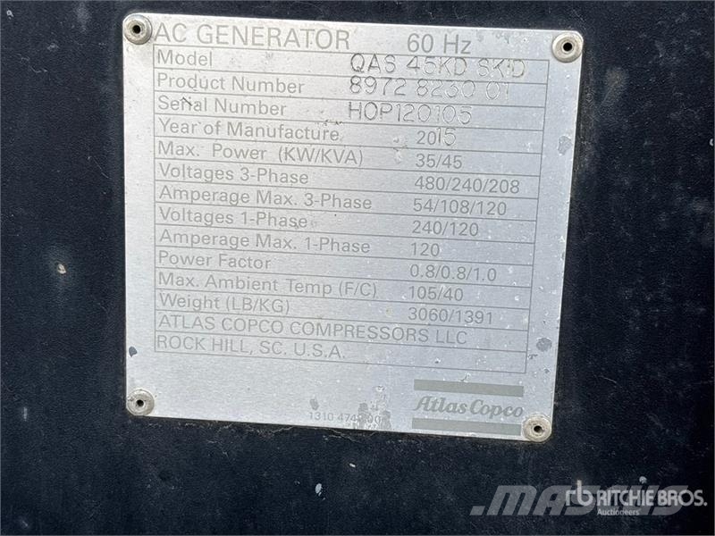 Atlas Copco QAS45 35 kW Mobile Generator Set مولدات ديزل