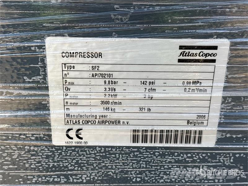 Atlas Copco SF2 Scroll Air Compressor コンプレッサー