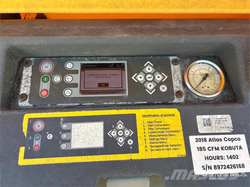 Atlas Copco XAS185KD7 185 cfm Mobile Air Compressor Kompressoren