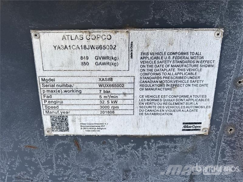 Atlas Copco XAS88 Mobile Air Compressor Kompressoren