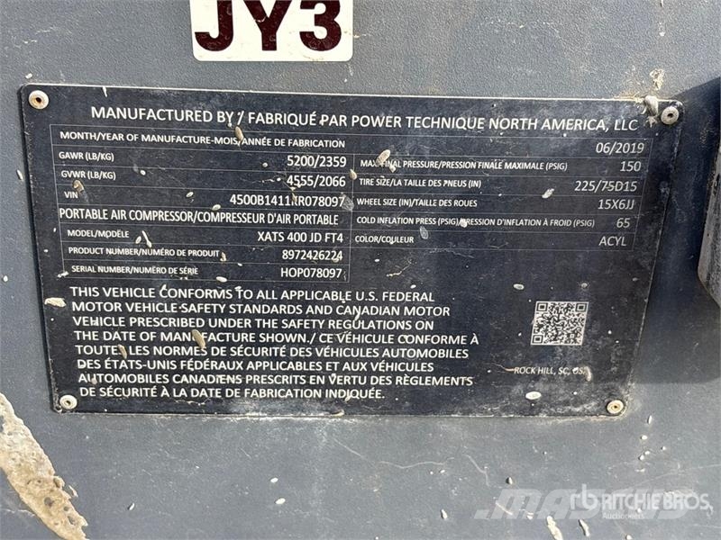 Atlas Copco XATS400 JD 400 cfm Mobile Air Compressor Kompresszorok