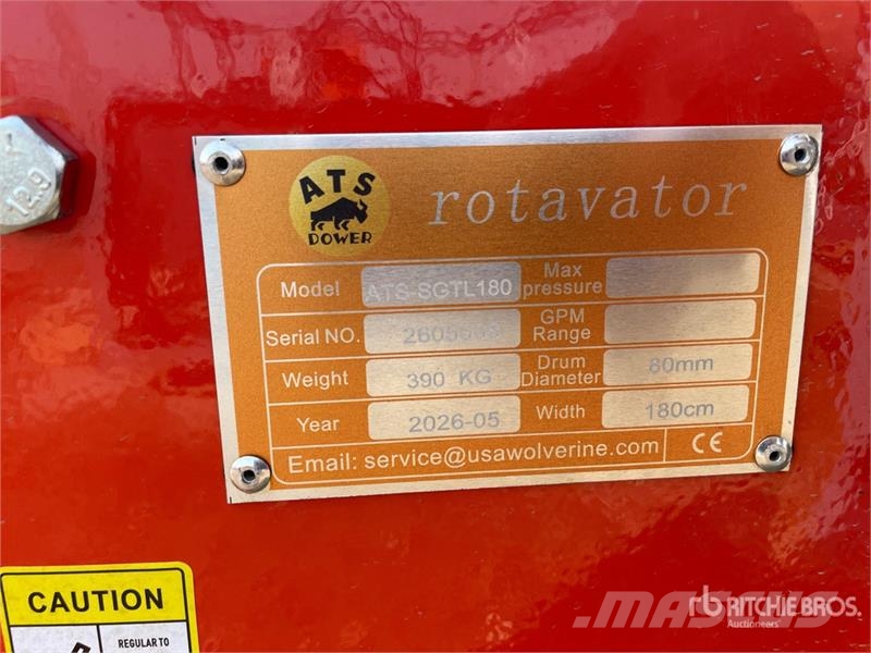 ATS -SGLT180 71 in 3-Point Rotary Tiller (Unused) Grades e rototillers