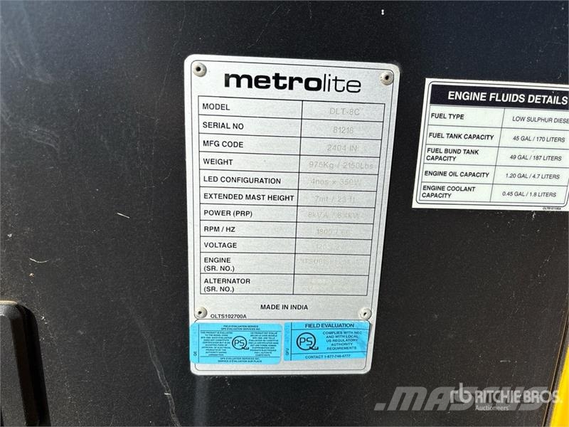  Axiom MetroLite DLT-8C 8 kVA Light Tower Fénytornyok