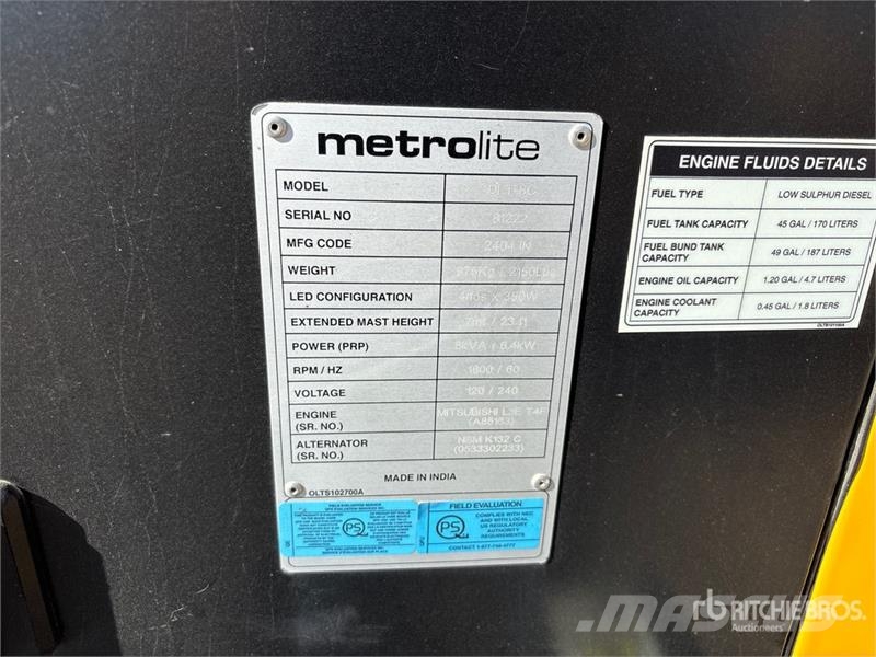  Axiom MetroLite DLT-8C 8 kVA Light Tower أبراج خفيفة