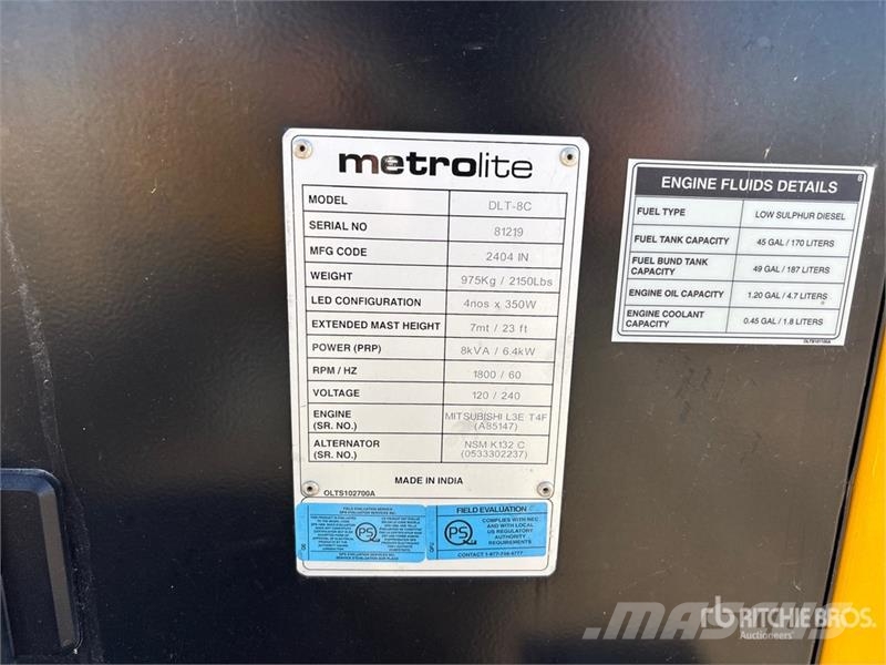 Axiom MetroLite DLT-8C 8 kVA Light Tower Освітлювальні вежі