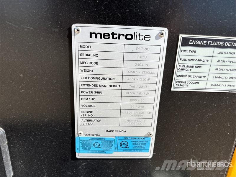 Axiom MetroLite DLT-8C 8 kVA Light Tower Освітлювальні вежі